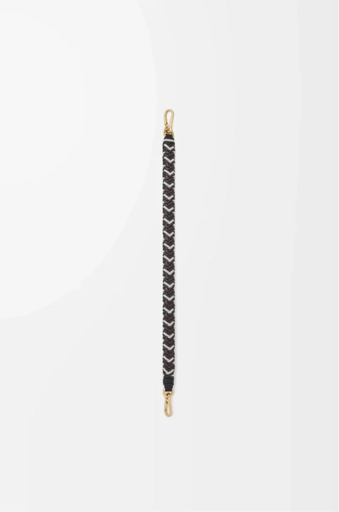 Correa corta Arrow en piel de becerro Black/Chocolate Correa corta Arrow en piel de becerro Black/Chocolate