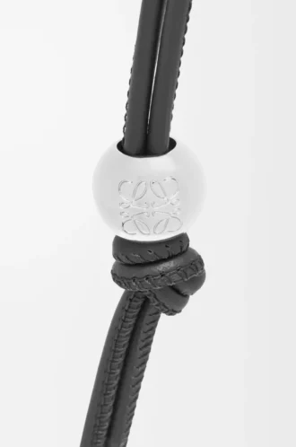 Correa personalizable en piel de becerro clásica Black/Palladium