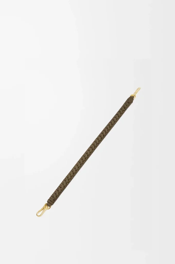 Correa trenzada en espiral de piel de becerro clásica Dark Khaki Correa trenzada en espiral de piel de becerro clásica Dark Khaki