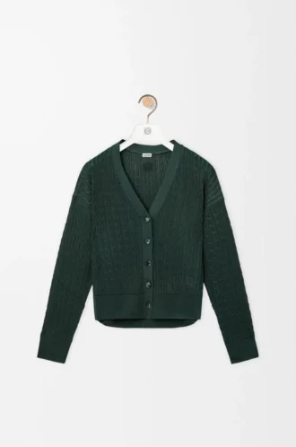 Cárdigan de viscosa verde oscuro