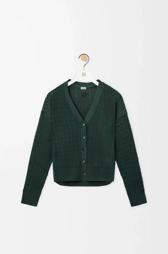 Cárdigan de viscosa verde oscuro Cárdigan de viscosa verde oscuro