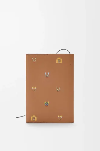 Cuaderno Cats en piel de becerro color moca