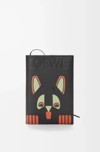 Cuaderno Futurist Cat en piel de becerro Negro/Multicolor
