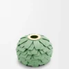 Dados con motivos florales en piel de becerro clásica verde menta Dados con motivos florales en piel de becerro clásica verde menta