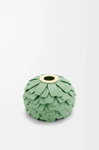 Dados con motivos florales en piel de becerro clásica verde menta