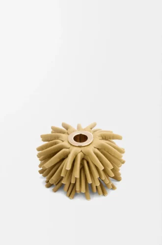 Dados Flower en piel de becerro clásica Pale Yellow Glaze
