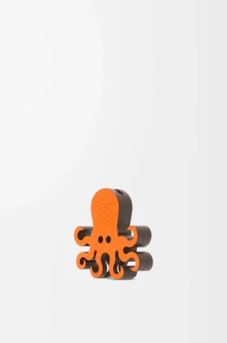 Dados pulpo en piel de becerro Naranja claro