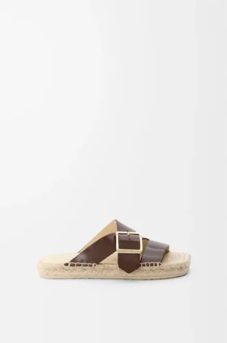 Espadrille Petal en piel de becerro curtida vegetalmente Marrón