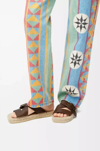 Espadrille Petal en piel de becerro curtida vegetalmente Marrón