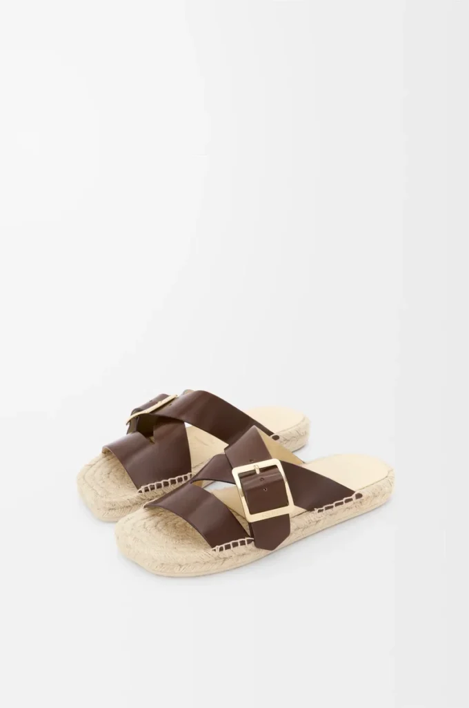 Espadrille Petal en piel de becerro curtida vegetalmente Marrón Espadrille Petal en piel de becerro curtida vegetalmente Marrón