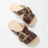 Espadrille Petal en piel de becerro curtida vegetalmente Marrón Espadrille Petal en piel de becerro curtida vegetalmente Marrón