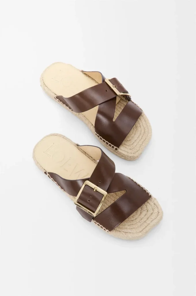 Espadrille Petal en piel de becerro curtida vegetalmente Marrón Espadrille Petal en piel de becerro curtida vegetalmente Marrón