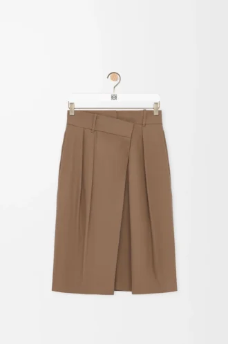 Falda cruzada de algodón Beige