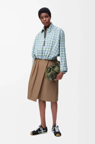 Falda cruzada de algodón Beige