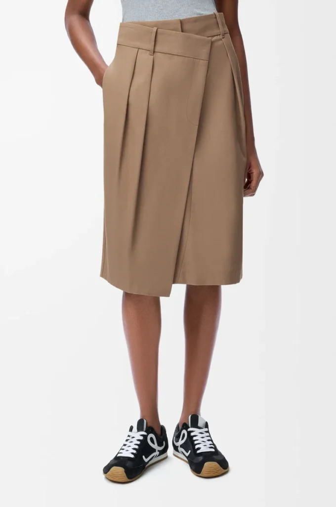 Falda cruzada de algodón Beige Falda cruzada de algodón Beige