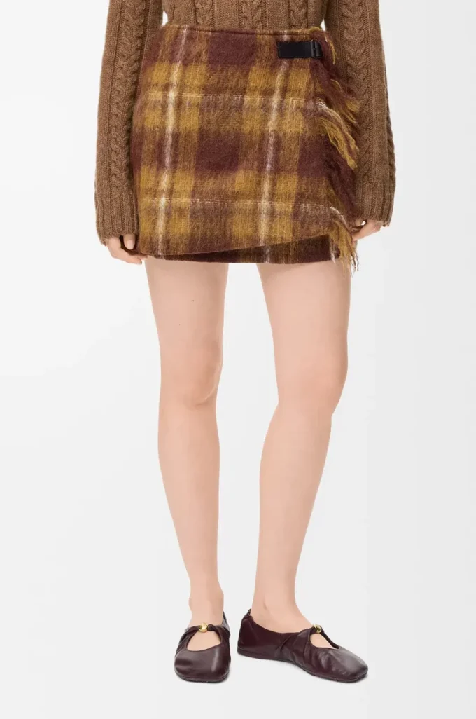 Falda de mezcla de mohair y lana Amarillo/Multicolor Falda de mezcla de mohair y lana Amarillo/Multicolor
