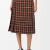 Falda plisada de mezcla de lana Naranja/Negro Falda plisada de mezcla de lana Naranja/Negro
