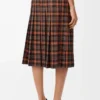 Falda plisada de mezcla de lana Naranja/Negro Falda plisada de mezcla de lana Naranja/Negro