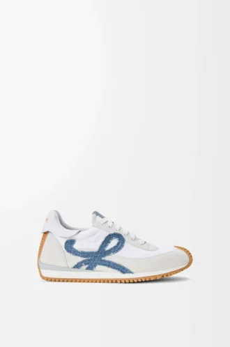 Flow Runner 2.0 de nylon y ante Blanco/Denim claro