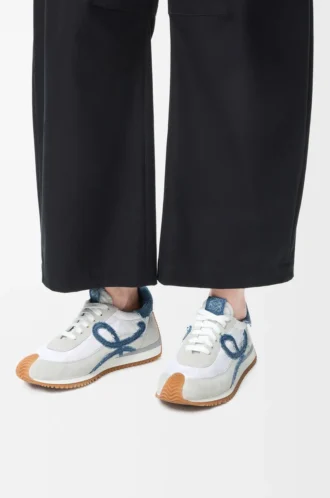 Flow Runner 2.0 de nylon y ante Blanco/Denim claro