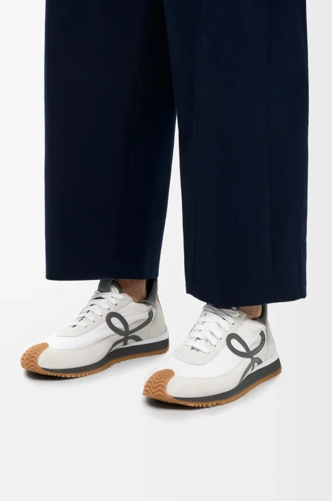 Flow Runner de nylon y ante azul antracita/blanco Flow Runner de nylon y ante azul antracita/blanco