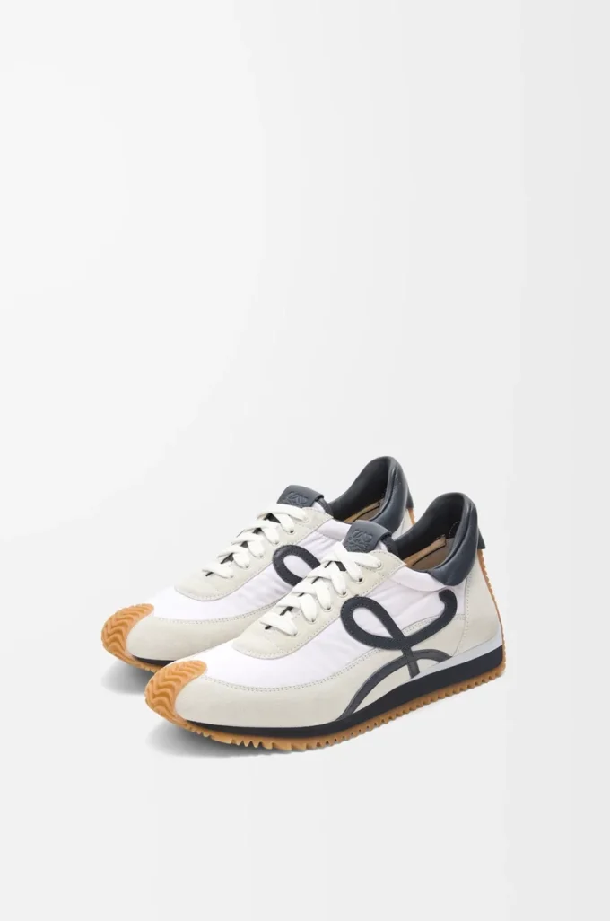 Flow Runner de nylon y ante azul antracita/blanco Flow Runner de nylon y ante azul antracita/blanco