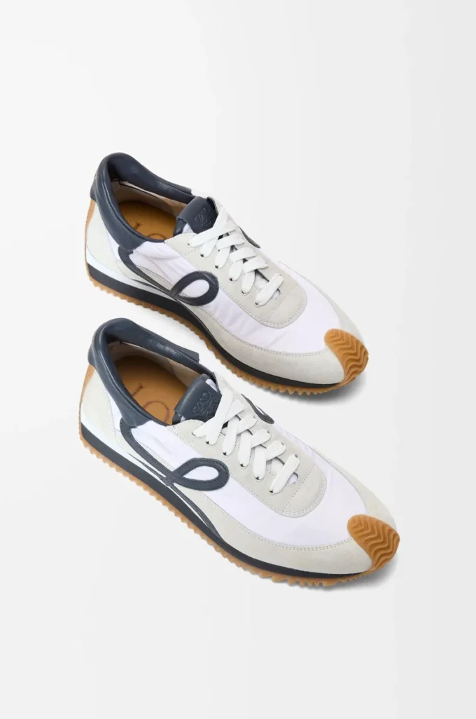 Flow Runner de nylon y ante azul antracita/blanco Flow Runner de nylon y ante azul antracita/blanco