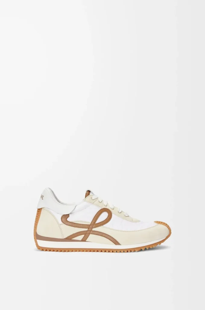 Flow Runner de nylon y ante Chocolate/Almost Optic Flow Runner de nylon y ante Chocolate/Almost Optic