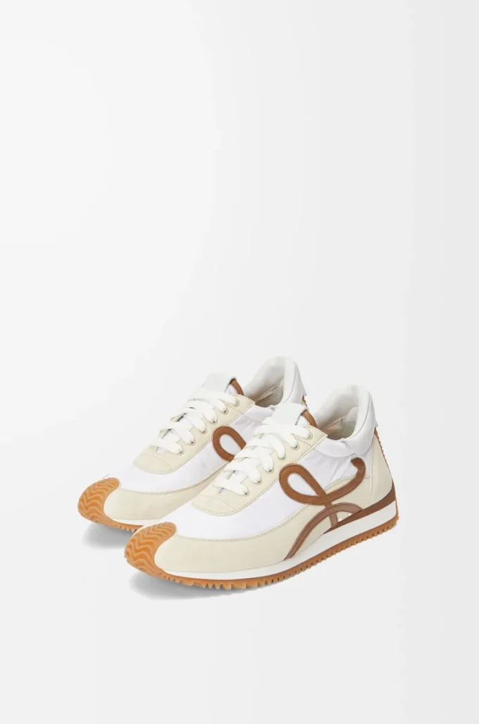 Flow Runner de nylon y ante Chocolate/Almost Optic Flow Runner de nylon y ante Chocolate/Almost Optic