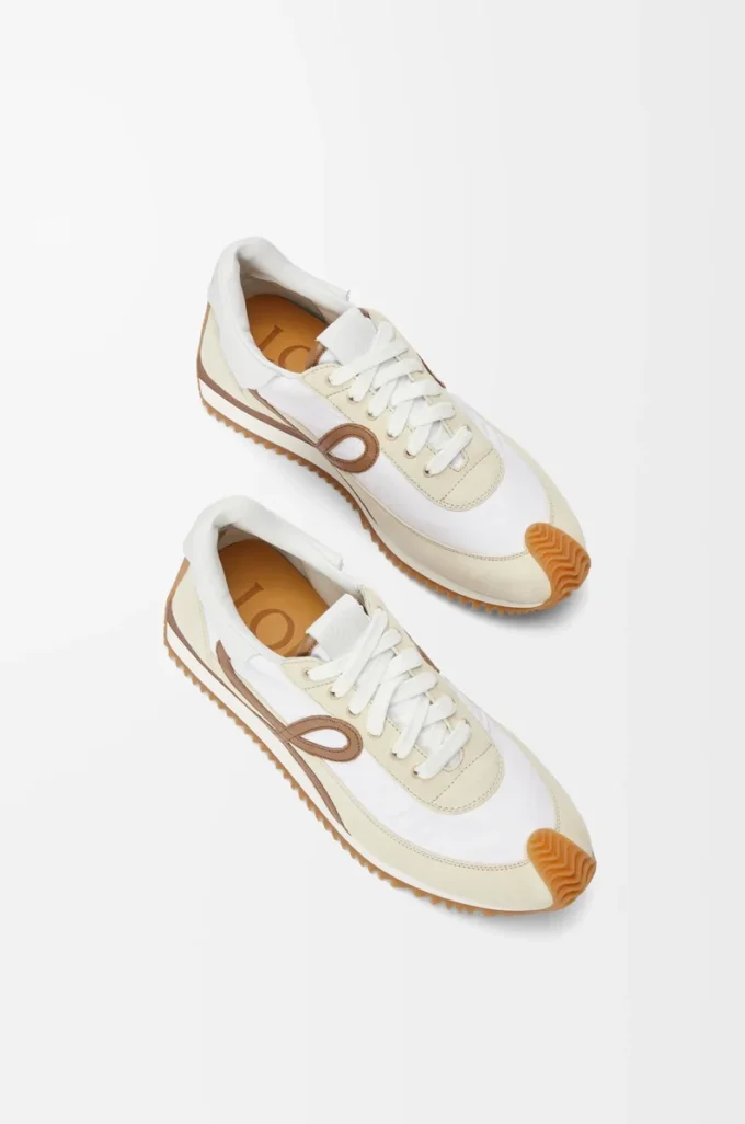 Flow Runner de nylon y ante Chocolate/Almost Optic Flow Runner de nylon y ante Chocolate/Almost Optic