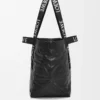 Fold Shopper en piel de becerro papel Negro