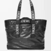 Fold Shopper en piel de becerro papel Negro