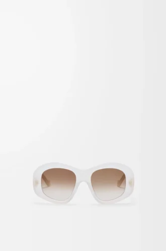 Gafas de sol Beveled Pentagon en color marfil lechoso
