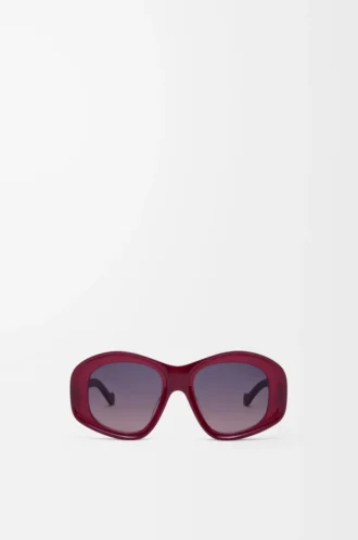 Gafas de sol Beveled Pentagon Milky Burgundy