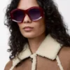 Gafas de sol Beveled Pentagon Milky Burgundy Gafas de sol Beveled Pentagon Milky Burgundy