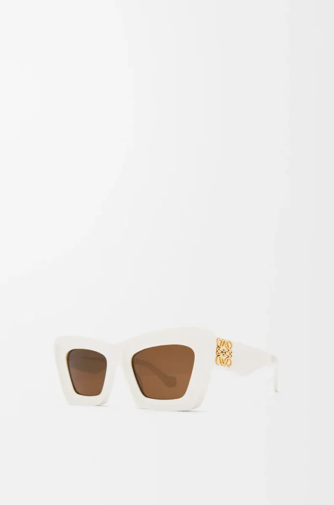 Gafas de sol Cateye biseladas Blanco/Marfil Gafas de sol Cateye biseladas Blanco/Marfil
