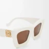 Gafas de sol Cateye biseladas Blanco/Marfil Gafas de sol Cateye biseladas Blanco/Marfil