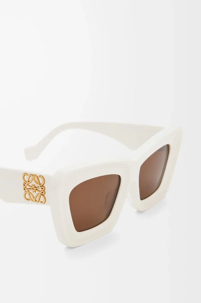 Gafas de sol Cateye biseladas Blanco/Marfil Gafas de sol Cateye biseladas Blanco/Marfil