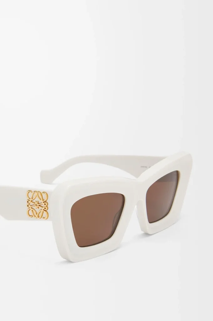Gafas de sol Cateye biseladas Blanco/Marfil Gafas de sol Cateye biseladas Blanco/Marfil