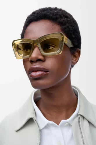 Gafas de sol Cateye biseladas Transparente Oliva