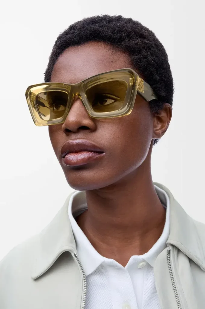 Gafas de sol Cateye biseladas Transparente Oliva Gafas de sol Cateye biseladas Transparente Oliva
