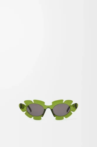 Gafas de sol con forma de flor verde cactus