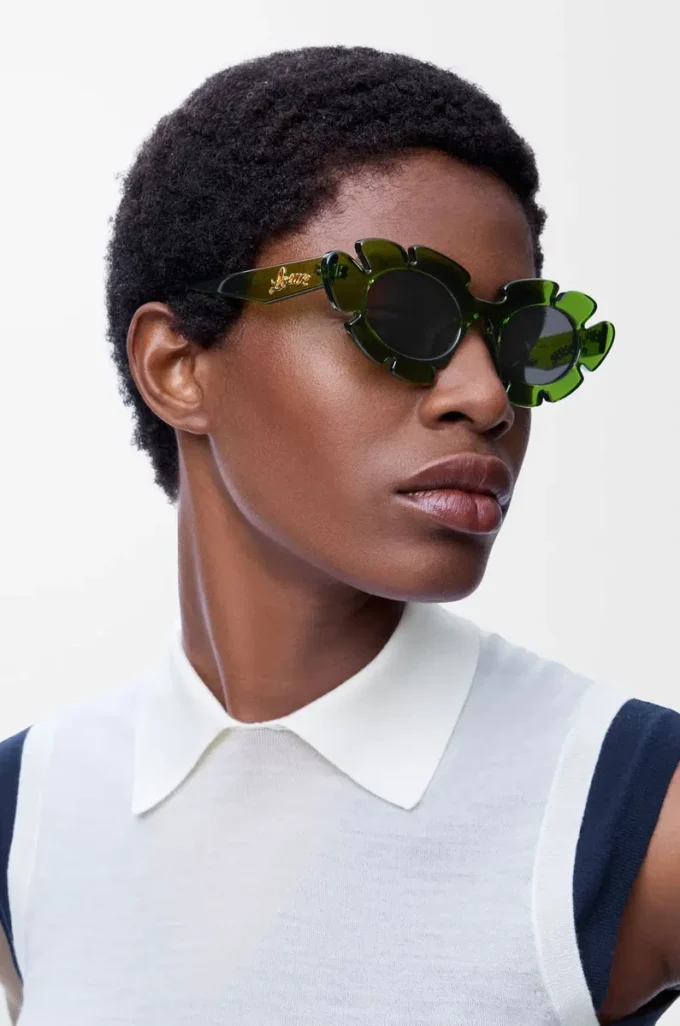 Gafas de sol con forma de flor verde cactus Gafas de sol con forma de flor verde cactus