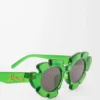 Gafas de sol con forma de flor Verde transparente Gafas de sol con forma de flor Verde transparente