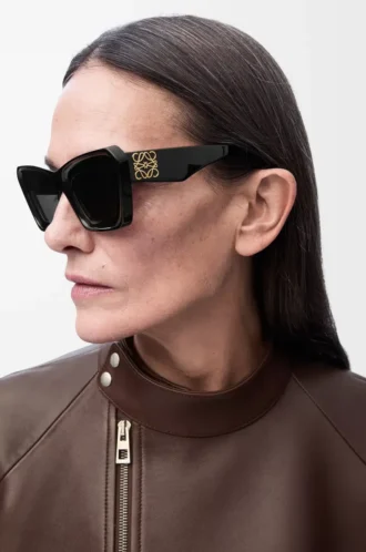 Gafas de sol de ojo de gato biseladas Negro
