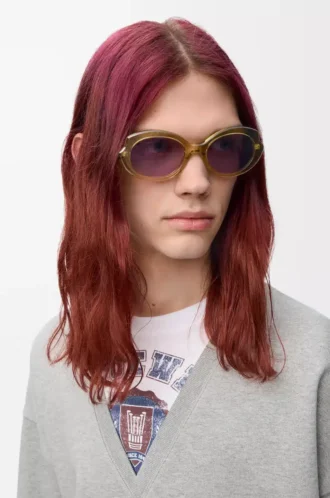 Gafas de sol Mini Oval Slim Transparente Oliva