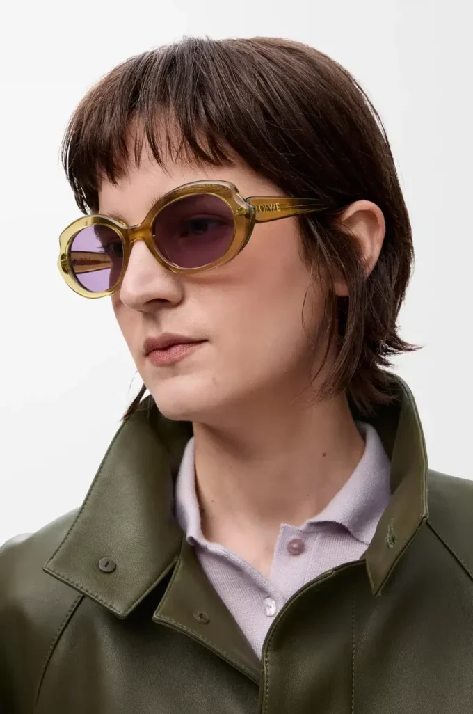 Gafas de sol Mini Oval Slim Transparente Oliva Gafas de sol Mini Oval Slim Transparente Oliva