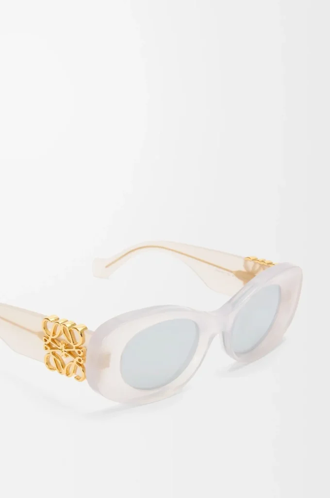 Gafas de sol ovaladas biseladas Maxi Anagram blancas Gafas de sol ovaladas biseladas Maxi Anagram blancas