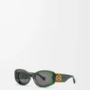 Gafas de sol ovaladas biseladas Maxi Anagram verde oscuro Gafas de sol ovaladas biseladas Maxi Anagram verde oscuro