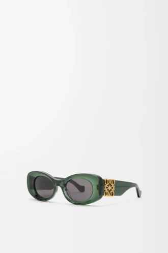 Gafas de sol ovaladas biseladas Maxi Anagram verde oscuro